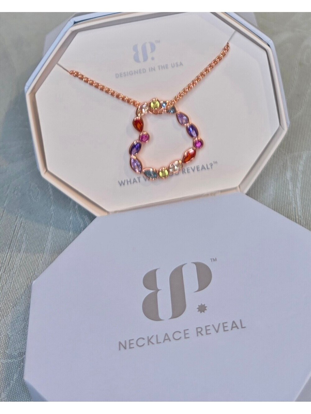Necklace Reveal Say She's Mine Multicolor Cubic Zirconia 18"